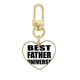 thumbnail image 1 of Mejor padre padre universo Festival quote Llavero de metal en forma de corazón dorado, 1 of 3