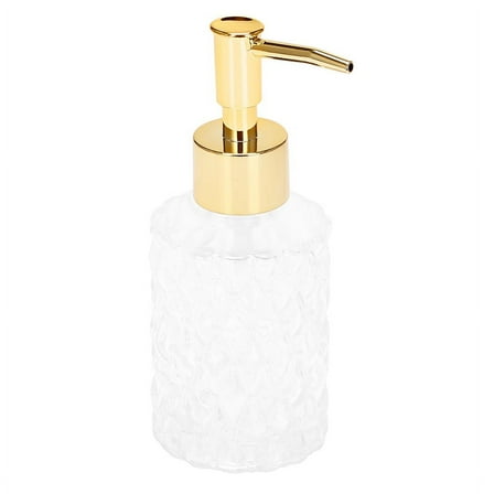 Multipurpose Glass Soap Pump Dispenser for Kitchen Bathroom (Gold)