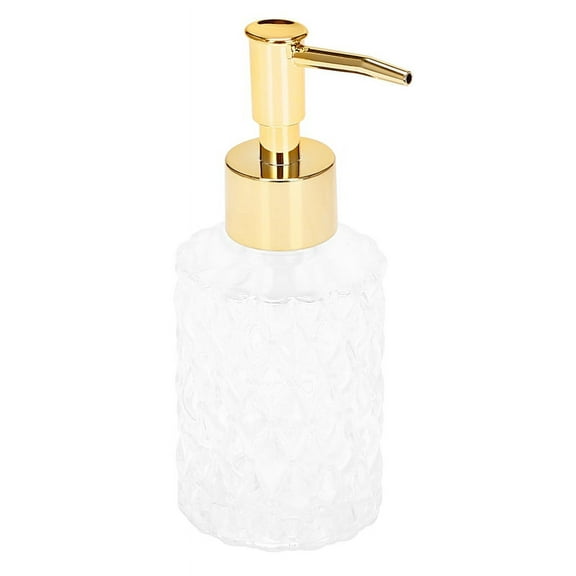 Multipurpose Glass Soap Pump Dispenser for Kitchen Bathroom (Gold)