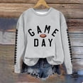 thumbnail image 2 of Uootdi Game Day Long Sleeve Sweatshirt for Women Funny Letter Print Graphic Top Fall Fashion Sports Tops, 2 of 3