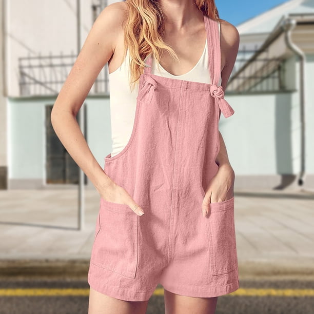 Mono corto para mujer peto corto a la moda con correa ajustable ropa femenina FLhrweasw Nuevo