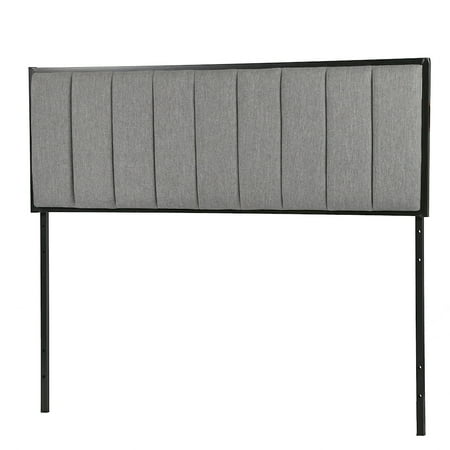 Headboard Fabric Upholstered Modern Queen Size Linen Tufted Heavy Duty Button In Gray - Walmart.com