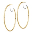 thumbnail image 2 of 14k Two-Tone Gold Hoop Earrings for Women, Large Round Lightweight Design with Yellow and White Polished Finish, Sleek Minimalist Style for Everyday or Dressy Wear, 2 of 6