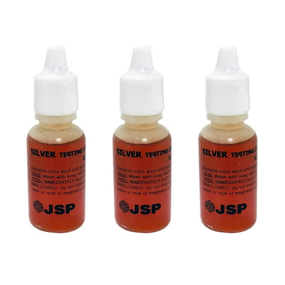3 Bottles Silver Test Acid Testing Sterling Jewelry Solution Liquid Metal Tester