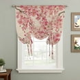 thumbnail image 2 of Peaches Branches Tie Up Curtains for Windows, Adjustable Balloon Window Shades, Farmhouse Spring Botanical Pink Flowers Kitchen Window Treatments Farmhouse Short Curtains with Rod Pocket 42"x45", 2 of 8