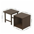 thumbnail image 7 of WestinTrends Coastal 2-Piece HDPE Rattan Wicker Outdoor Side Table Set, Gray, 7 of 7