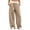 Khaki, variant on Women’s Wide Leg Sweatpants Fashion Drawstring Color Patchwork Elastic Waist Casual Loose Daily Sweat Pants Pink S