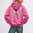 thumbnail image 2 of Fgnfyis Womens Sweatshirts Elegant Embroidered Angel Wing Print Solid Hooded Pullover Cozy Winter Women Hoodies, 2 of 6