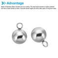 thumbnail image 5 of 100pcs Steel Bead Charm, 9mm Stainless Steel Ball Pendants Charm Metal Round Beads for Jewelry Making, Silver Tone, 5 of 7