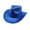 Blue, variant on Women's Men's Wool Wide Brim Classic Roll Up Western Cowboy Hats Solid Color Panama Hat for Girl Women Men Costume Party