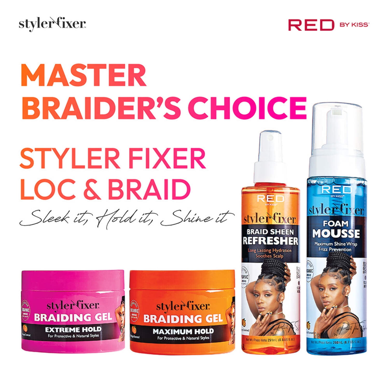 Red by Kiss Braiding Gel Extreme Hold Styler Fixer for Box Braids