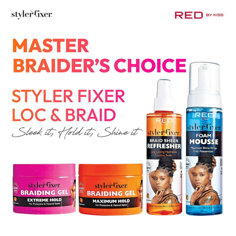 Red by Kiss Braiding Gel Extreme Hold Styler Fixer for Box Braids