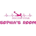 thumbnail image 1 of Soccer Star Player Sports Silhouette Customized Wall Decal - Custom Vinyl Wall Art - Personalized Name - Baby Girls Boys Kids Bedroom Wall Decal Room Decor Wall Stickers Decoration Size (15x30 inch), 1 of 1