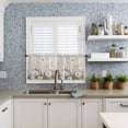 thumbnail image 6 of Half Window Curtain 36 Inches Long, Spring White Floral Window Treatment Curtain Drapes, Watercolor Vintage Beige Flowers Small Tier Curtains for Bathroom Over Sink, 27.5"x36", 2 Panels, 6 of 7