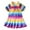 A, variant on Kids Toddler Baby Girls Rainbow Dress Cute Bunny Decoration Dress Short Sleeve Princess Dress