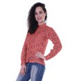 thumbnail image 3 of Moomaya Womens Button Down Top Solid Schiffli Cotton Full Sleeve Casual Summer Kurta Shirt, 3 of 8