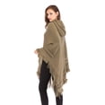 thumbnail image 2 of Women's Knitted Wrap Sweater Poncho Pullover Top Tassel Poncho Sweater Pullover Wrap Hoodies Sweater Tops Ponchos Shawls Capes, 2 of 6