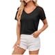 thumbnail image 2 of Fiudx Ofertas de La Semana Top Liso con Solapa y Cremallera con Cuello En V para Mujer, 2 of 3