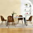 thumbnail image 4 of Homy Casa 5-Piece Dining Set, Faux Walnut Rectangular Table with Upholstered Chairs, 4 of 11