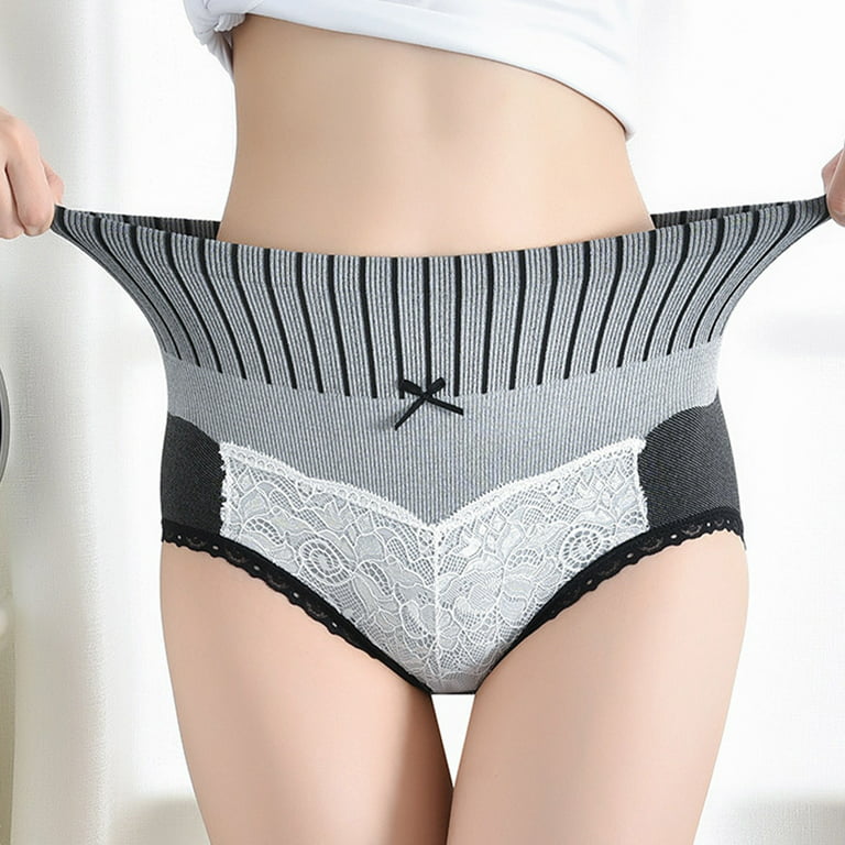 Tuscom Women High Waisted Cotton Underwear Tummy Control Briefs Ladies Soft  Pantie