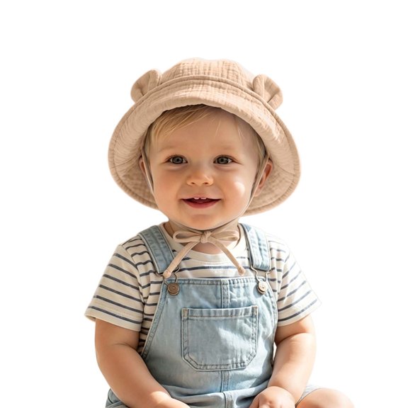 QSAWXQZ Toddler Bucket Hat Breathable Cotton Gauze Sun Hat for Summer Free Size