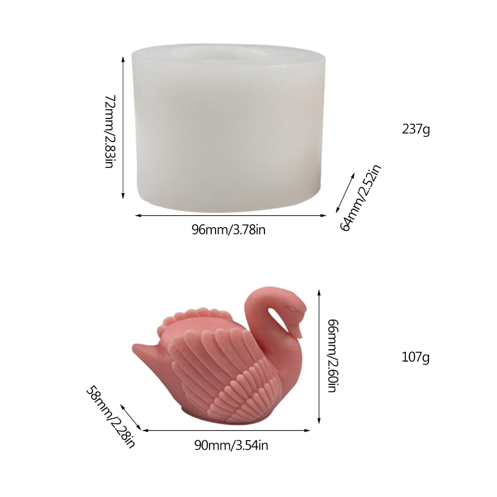 Geemin Swan Candle Casting-Resin Mold 3D Beautiful Swan Aromatherapy Candle Silicone Mould DIY Craft Cookie Fondant Soap-Decor