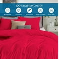 thumbnail image 2 of 500 TC 100% Egyptian Cotton Premium Duvet set Zipper Closur Ultra Soft Durable and Fade Resistant Color Red Stripe size Twin/Twin XL, 2 of 6