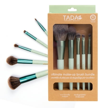 TADA Natural Beauty Makeup Brush Set 5Pcs Makeup Brushes Setting Loose Powder Highlighter Blush Eyeshadow Eyeliner brush – Green