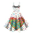 thumbnail image 3 of Evening Prom Party Dress For Valentine's Day Love Heart Print Fashion Swing A Line Sleeveless Dress Multicolor S, 3 of 3