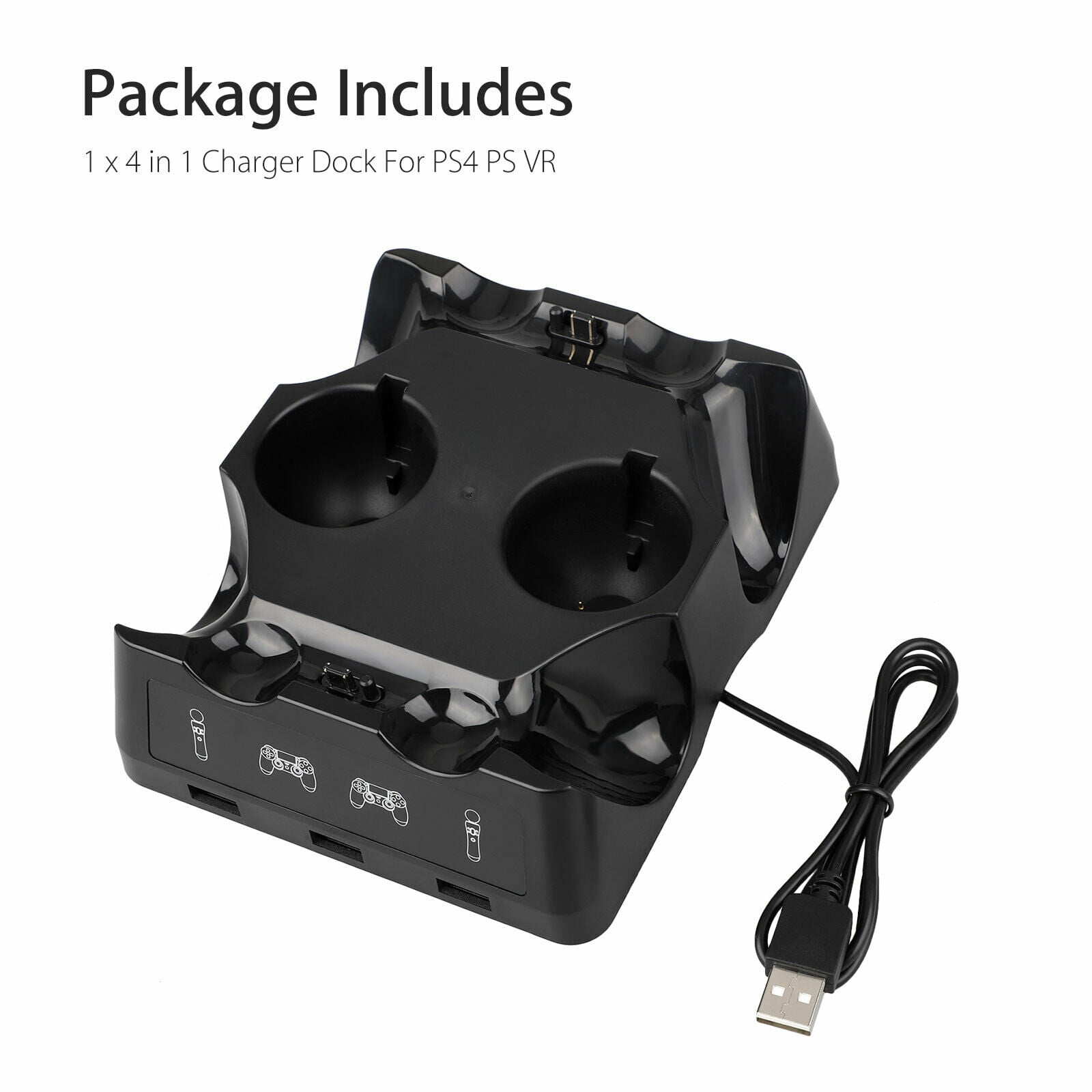 4 In 1 Controller Charger Replacement For Ps4 Move Vr Controller Charging Dock Station Stand Walmart Com