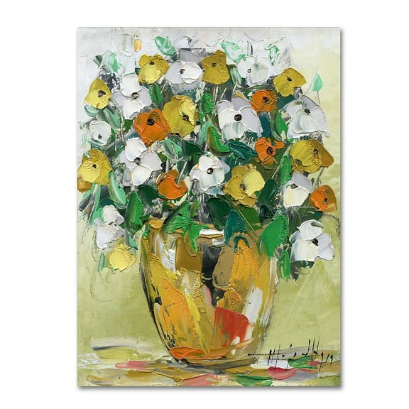 Trademark Fine Art "Spring Flowers in a Vase 4" Canvas Art by Hai Odelia