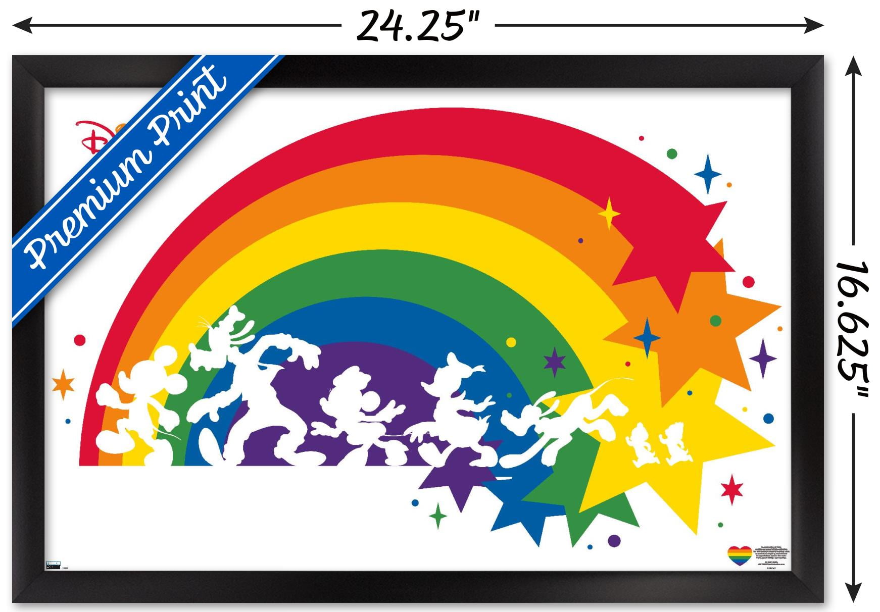 Disney Mickey Mouse & Friends - Rainbow Wall Poster, 14.725" x 22.375" Framed