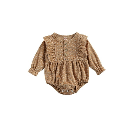 

Douhoow Newborn Baby Girls Floral Print Romper Infant Girls Stylish Long Sleeve Romper