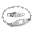 thumbnail image 1 of MedicEngraved Stainless Steel Custom Medical Alert Bracelet - 5mm Heart Link, 1 of 7