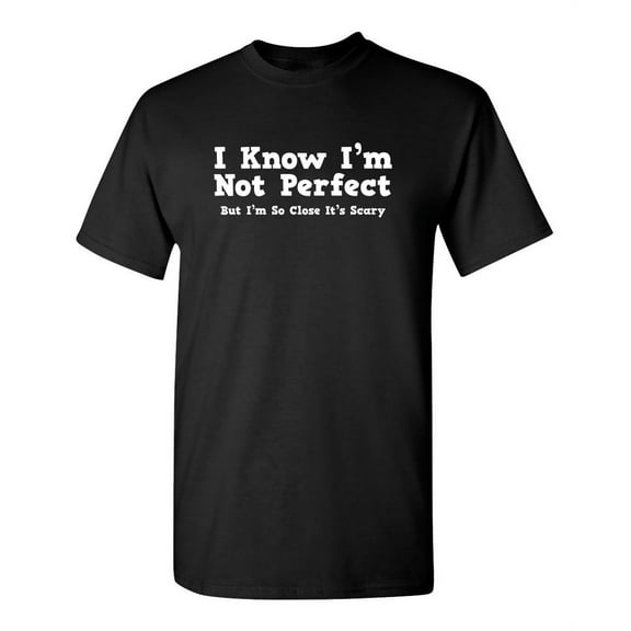 I Know I'm Not Perfect But I'm So Close It's Scary Sarcastic Feeling Good Tees Gift For Humor And Sarcasm Lovers Mens Funny T Shirt