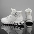 thumbnail image 4 of CORASUN Men's White Athletic Sneakers with Air Cushion, Waterproof PU Leather Lightweight Non-Slip Running Shoes for Men & Teens, Gym and Daily Casual, 4 of 9
