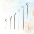 thumbnail image 5 of 1200pcs DIY Fabricación de joyas Accesorio de aguja Acero inoxidable Nueve palabras Aguja Robusta Pernos de ojo abierto para uso artesanal Plata, 5 of 5