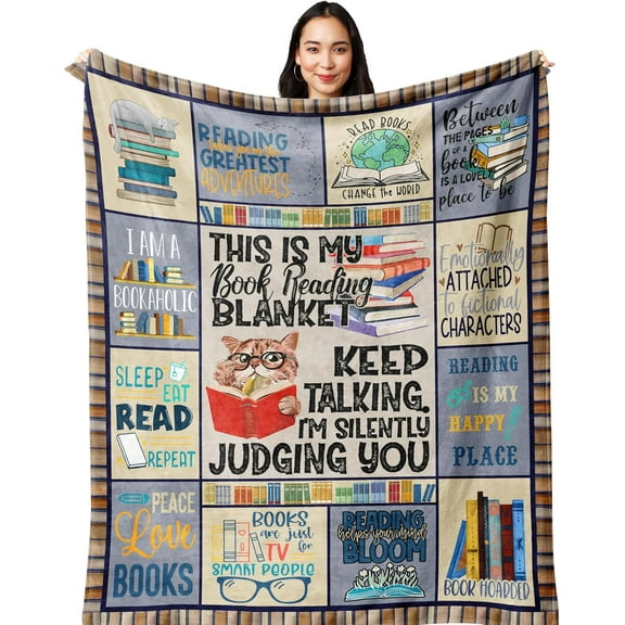Book Lovers Gifts,Gifts for Book Lovers Women/Reader,Librarian Gifts,Book Reader Gifts,Book Club/Bookworm/Reading Gifts for Book Lover Bookish,Literary Gifts Blanket 60"x50"