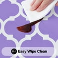 thumbnail image 4 of decorUhome Waterproof Vinyl Tablecloth with Flannel Backing for Round Tables-60 inch,Wipeable Stain Resistant Table Cover,Moroccan,Lavender,Indoor and Outdoor, 4 of 7