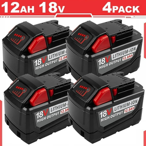 M18 4Pack 12.0Ah 18V Replacement Battery with electric tools M-18  Compatible with M-18 12.0Ah Lithium Battery 48-11-1890,48-11-1850,, Cordless Tools