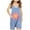 Blue, variant on Odeerbi 5-13 Years Kids Girls Summer Jumpsuit Striped Flower Print Camisole Romper Casual Breathable Comfortable Suspender Overalls Bib Overall Shorts with Pockets