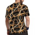 thumbnail image 4 of Gold Chains T-Shirt Man Pearl Strand Jewelry Print Vintage T Shirts Fast Dry Beach Popula, 4 of 5