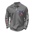 thumbnail image 3 of Havenx Men's We the People T-Shirt Long-Sleeved Waffle-Knit Shirts National Flag Print Buttons Polo Sweatshirt 250 Year American Anniversary Freedom Tees,Gray 4XL, 3 of 3