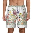thumbnail image 3 of Uemuo Autumn Garden Pattern Mens Swim Trunks Quick Dry Board Shorts with Mesh Lining, Stretch Beach Shorts Quick Dry No-Chafing Board Shorts-Small, 3 of 9