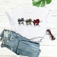 thumbnail image 1 of Hauts d'Été Grande Taille pour Femmes Chic Femmes Imprimé Léopard Amour Manches Courtes Col Rond T-shirt Ample Hauts T-shirt Col en V Femmes en Liquidation, 1 of 3