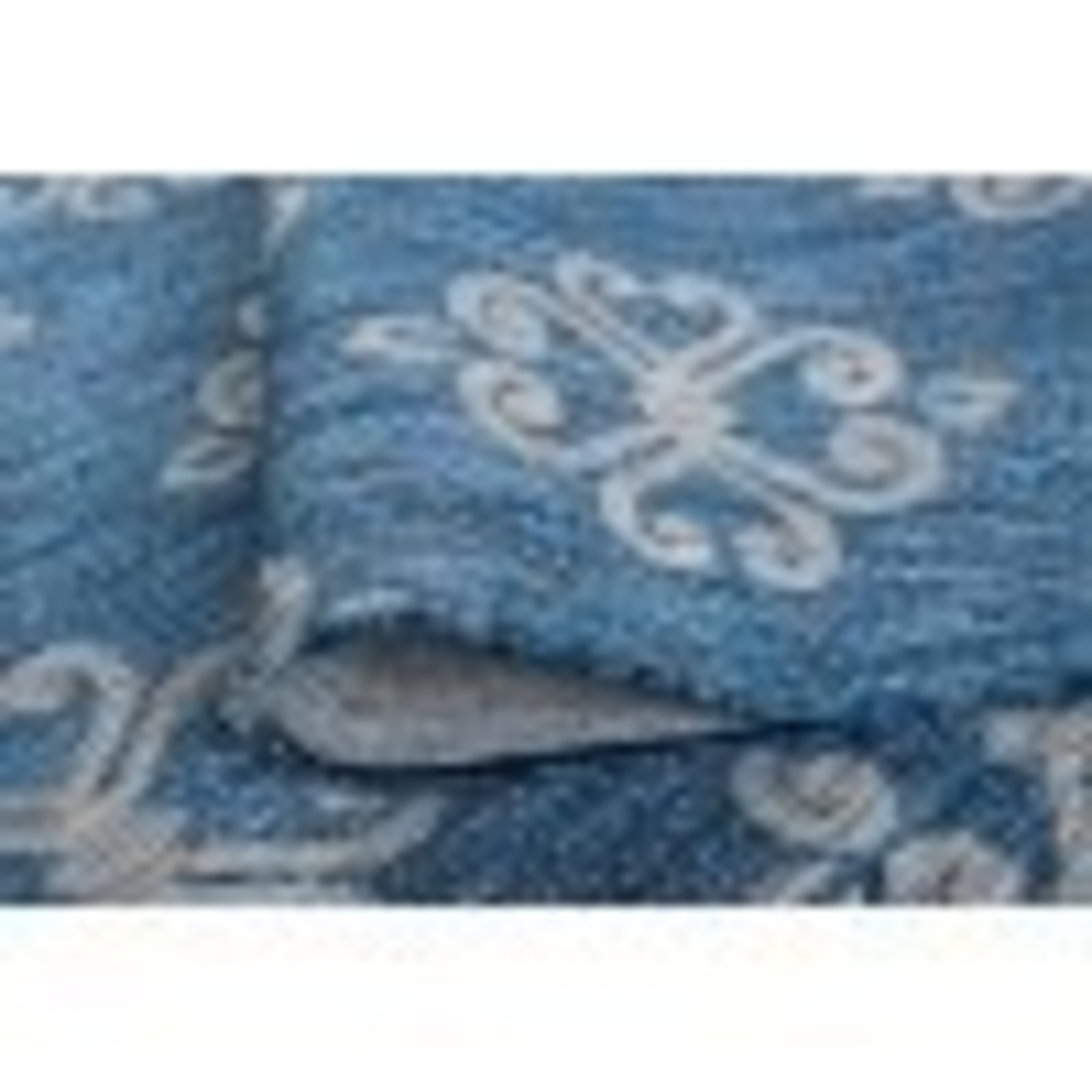 Veranda Transitional 8' x 10' Indigo and Light Gray Polypropylene Outdoor Area Rug