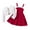 Red, variant on Zwiiyzr Kids Toddler Girls 2Pcs Dress Set Christmas Outfits Padded Warm Jacket Velvet Camisole Dress Dress Padded Winter Dress 3-8 Years Old Red