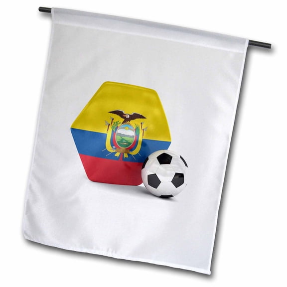 3dRose, Ecuador Soccer Ball, 18 x 27 inch Garden Flag
