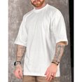 thumbnail image 1 of Camiseta extragrande color blanco roto lisa 100 % algodón Deng Xun unisex, 1 of 1
