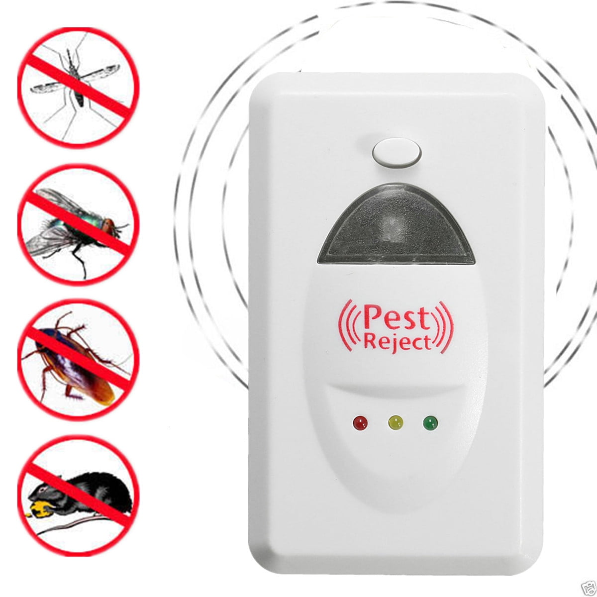 2019new Ultrasonique Répulsif électromagnétiques Wave Spider Bugs Mice éliminateur 